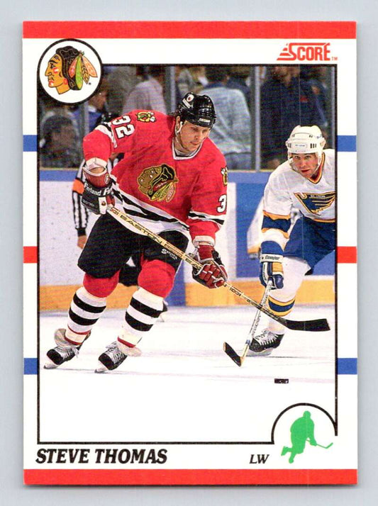 1990-91 Score Canadian Hockey #66 Steve Thomas  Chicago Blackhawks  Image 1
