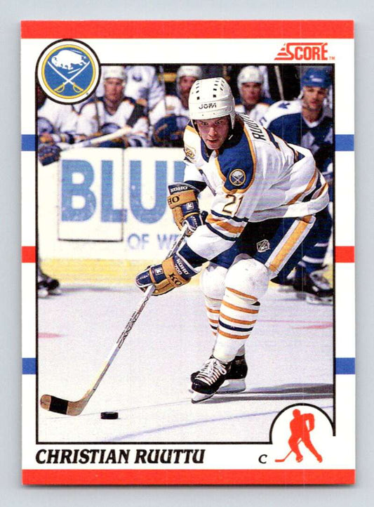 1990-91 Score Canadian Hockey #77 Christian Ruuttu  Buffalo Sabres  Image 1