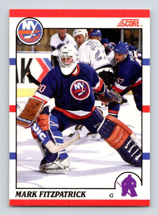 1990-91 Score Canadian Hockey #102 Mark Fitzpatrick  RC Rookie Islanders  Image 1