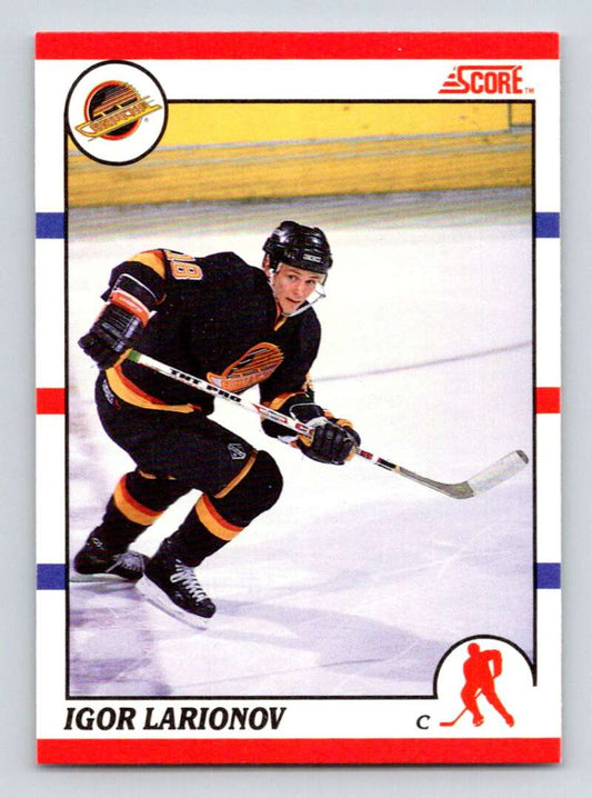 1990-91 Score Canadian Hockey #123 Igor Larionov  RC Rookie Vancouver Canucks  Image 1