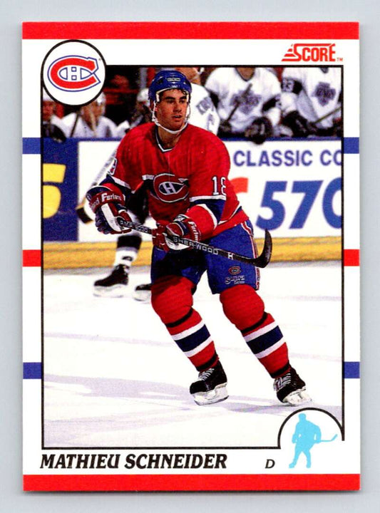 1990-91 Score Canadian Hockey #127 Mathieu Schneider  RC Rookie Montreal Canadiens  Image 1