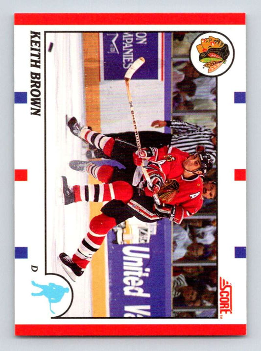 1990-91 Score Canadian Hockey #161 Keith Brown  Chicago Blackhawks  Image 1