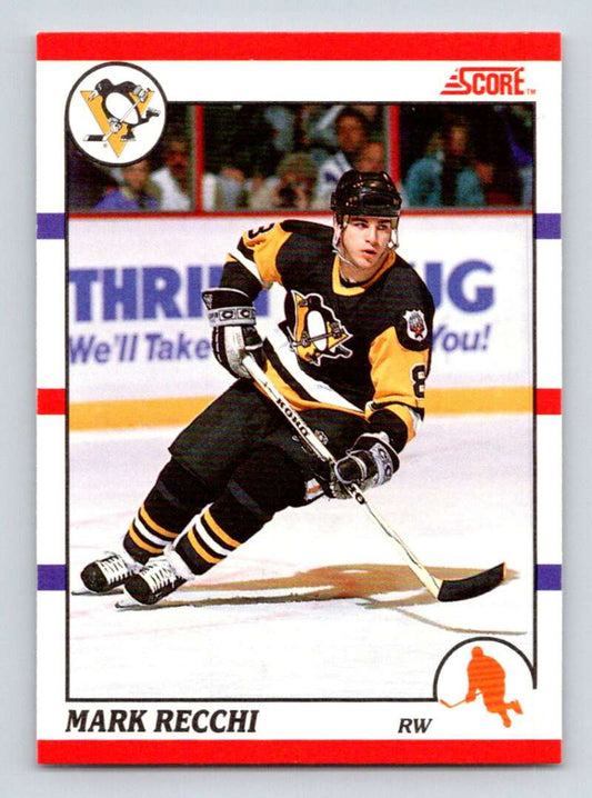 1990-91 Score Canadian Hockey #186 Mark Recchi  RC Rookie Pittsburgh Penguins  Image 1