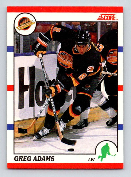 1990-91 Score Canadian Hockey #240 Greg Adams  Vancouver Canucks  Image 1