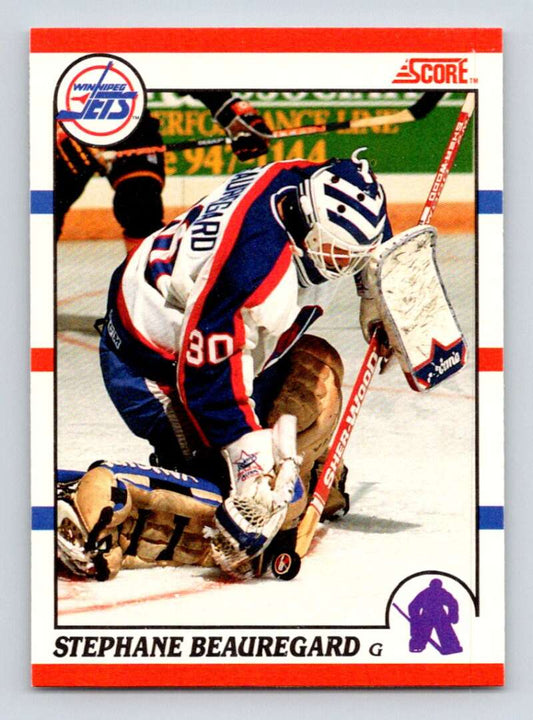 1990-91 Score Canadian Hockey #282 Steph Beauregard UER  RC Rookie Winnipeg Jets  Image 1