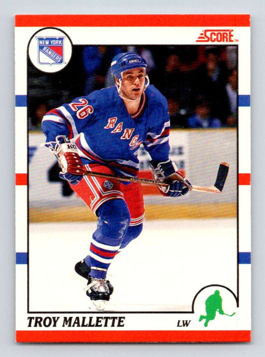 1990-91 Score Canadian Hockey #288 Troy Mallette  New York Rangers  Image 1