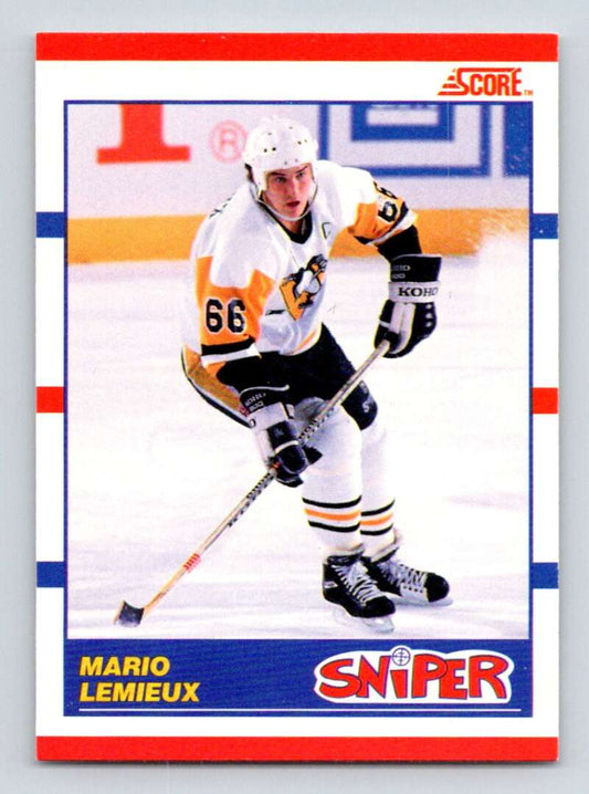 1990-91 Score Canadian Hockey #337 Mario Lemieux  Pittsburgh Penguins  Image 1