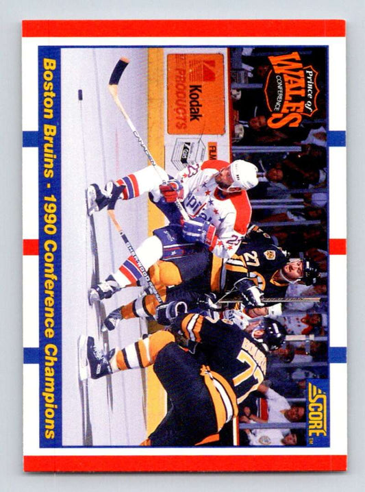 1990-91 Score Canadian Hockey #368 Boston Bruins/Washington Capitals UER   Image 1