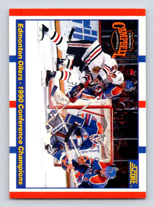 1990-91 Score Canadian Hockey #369 Edmonton Oilers/Chicago Baclhawks   Image 1