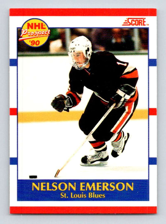 1990-91 Score Canadian Hockey #383 Nelson Emerson  RC Rookie St. Louis Blues  Image 1
