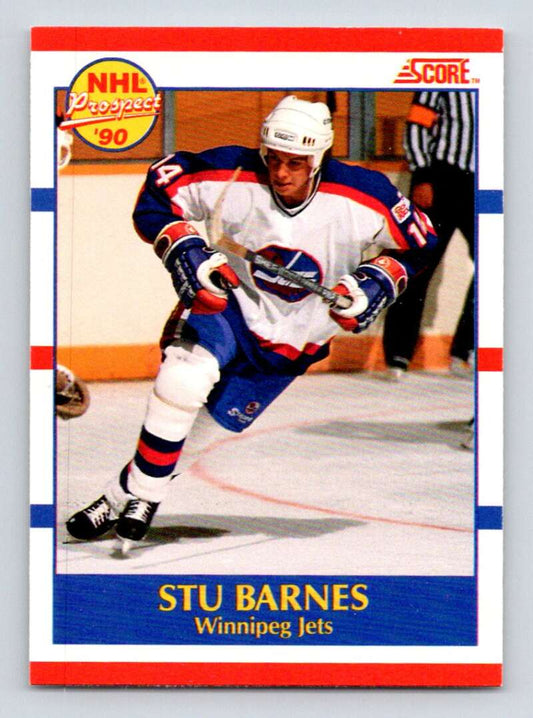 1990-91 Score Canadian Hockey #391 Stu Barnes  RC Rookie Winnipeg Jets  Image 1