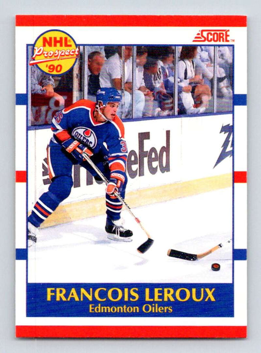 1990-91 Score Canadian Hockey #393 Francois Leroux  Edmonton Oilers  Image 1