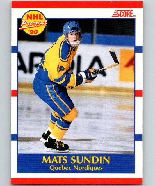 1990-91 Score Canadian Hockey #398 Mats Sundin  RC Rookie Quebec Nordiques  Image 1