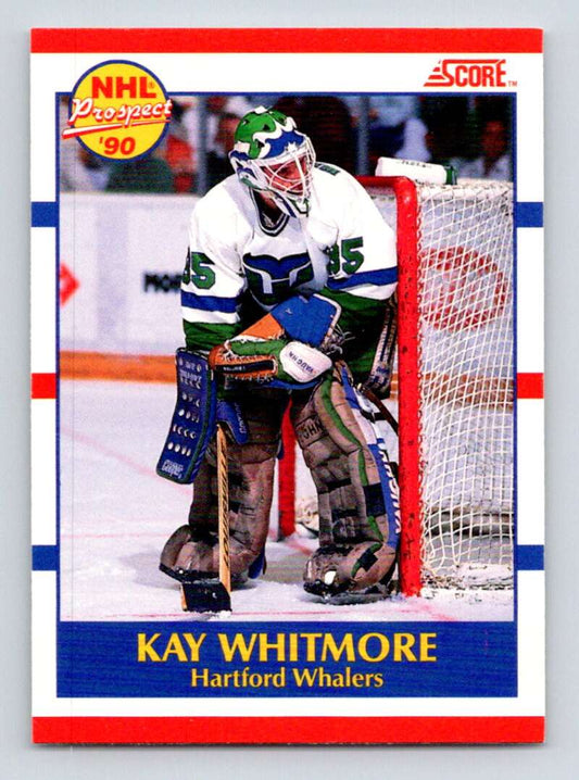 1990-91 Score Canadian Hockey #402 Kay Whitmore  RC Rookie Hartford Whalers  Image 1