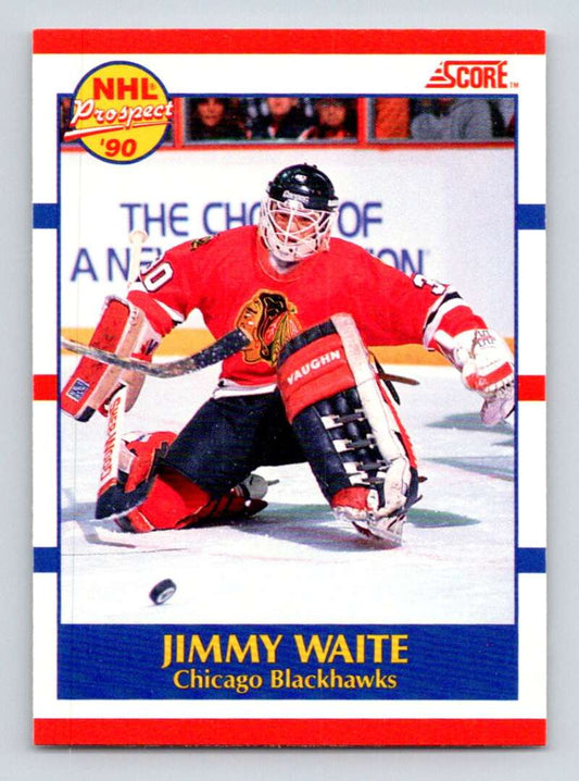 1990-91 Score Canadian Hockey #407 Jim Waite RC Rookie Chicago Blackhawks  Image 1
