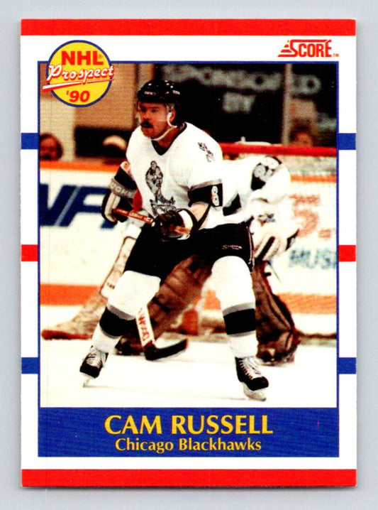 1990-91 Score Canadian Hockey #408 Cam Russell  Chicago Blackhawks  Image 1
