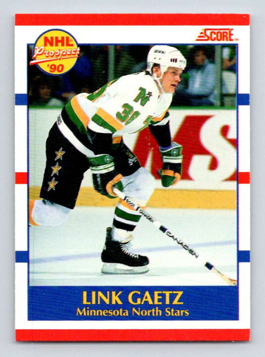 1990-91 Score Canadian Hockey #411 Link Gaetz  RC Rookie Minnesota North Stars  Image 1