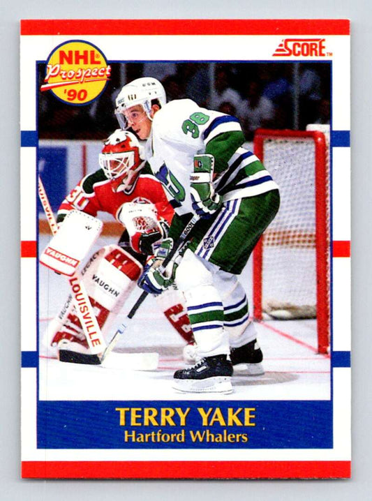 1990-91 Score Canadian Hockey #419 Terry Yake  RC Rookie Hartford Whalers  Image 1