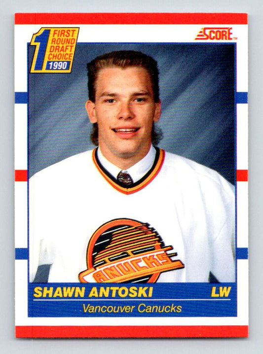 1990-91 Score Canadian Hockey #429 Shawn Antoski  RC Rookie Vancouver Canucks  Image 1