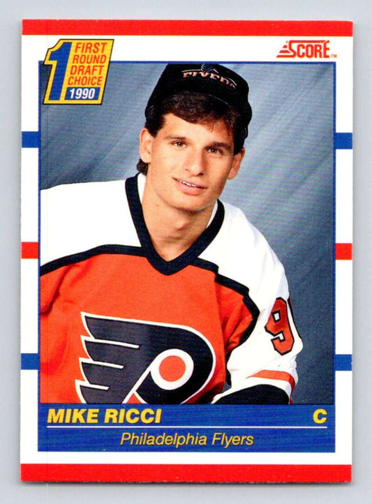 1990-91 Score Canadian Hockey #433 Mike Ricci UER  RC Rookie Philadelphia Flyers  Image 1