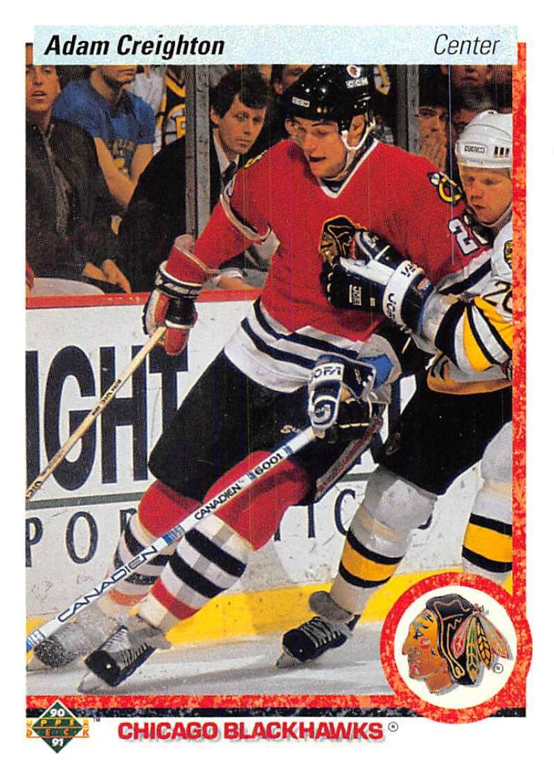 1990-91 Upper Deck Hockey  #4 Adam Creighton  Chicago Blackhawks  Image 1