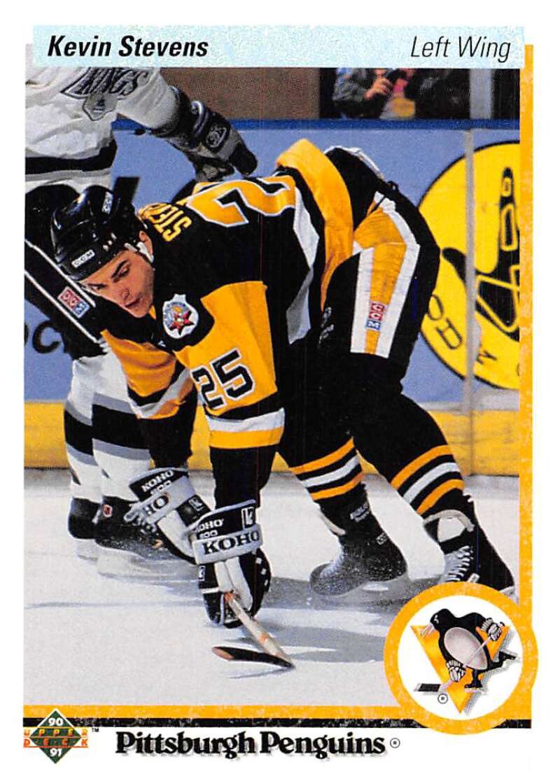 1990-91 Upper Deck Hockey  #14 Kevin Stevens  RC Rookie Pittsburgh Penguins  Image 1