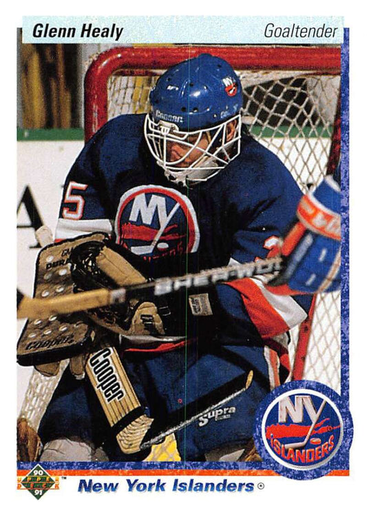 1990-91 Upper Deck Hockey  #18 Glenn Healy  RC Rookie New York Islanders  Image 1