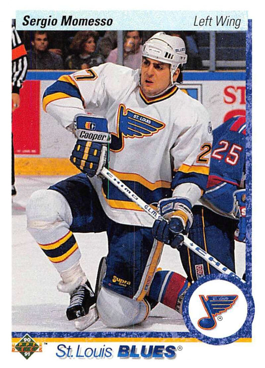 1990-91 Upper Deck Hockey  #19 Sergio Momesso  RC Rookie St. Louis Blues  Image 1