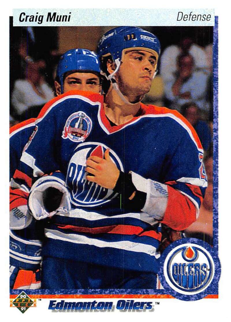 1990-91 Upper Deck Hockey  #21 Craig Muni  Edmonton Oilers  Image 1