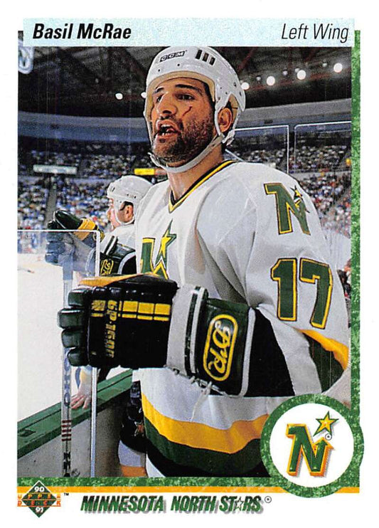 1990-91 Upper Deck Hockey  #30 Basil McRae  Minnesota North Stars  Image 1