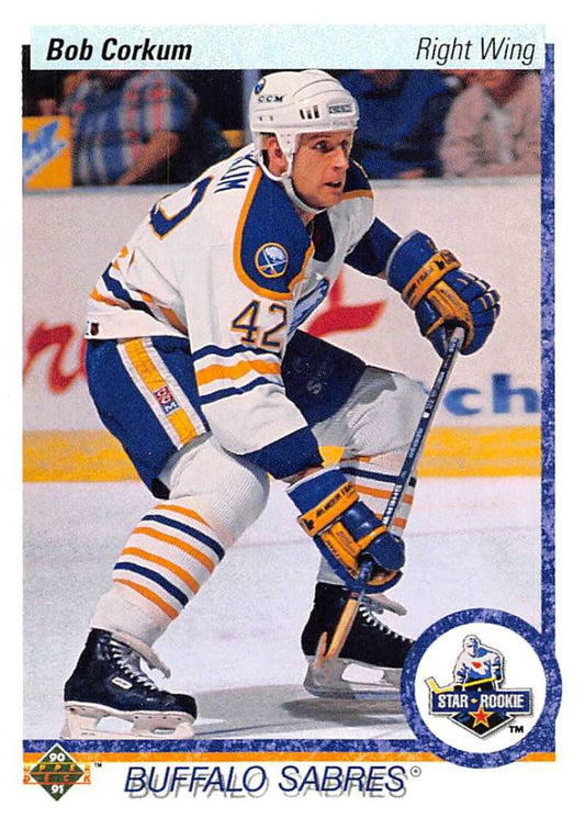 1990-91 Upper Deck Hockey  #35 Bob Corkum  RC Rookie Buffalo Sabres  Image 1