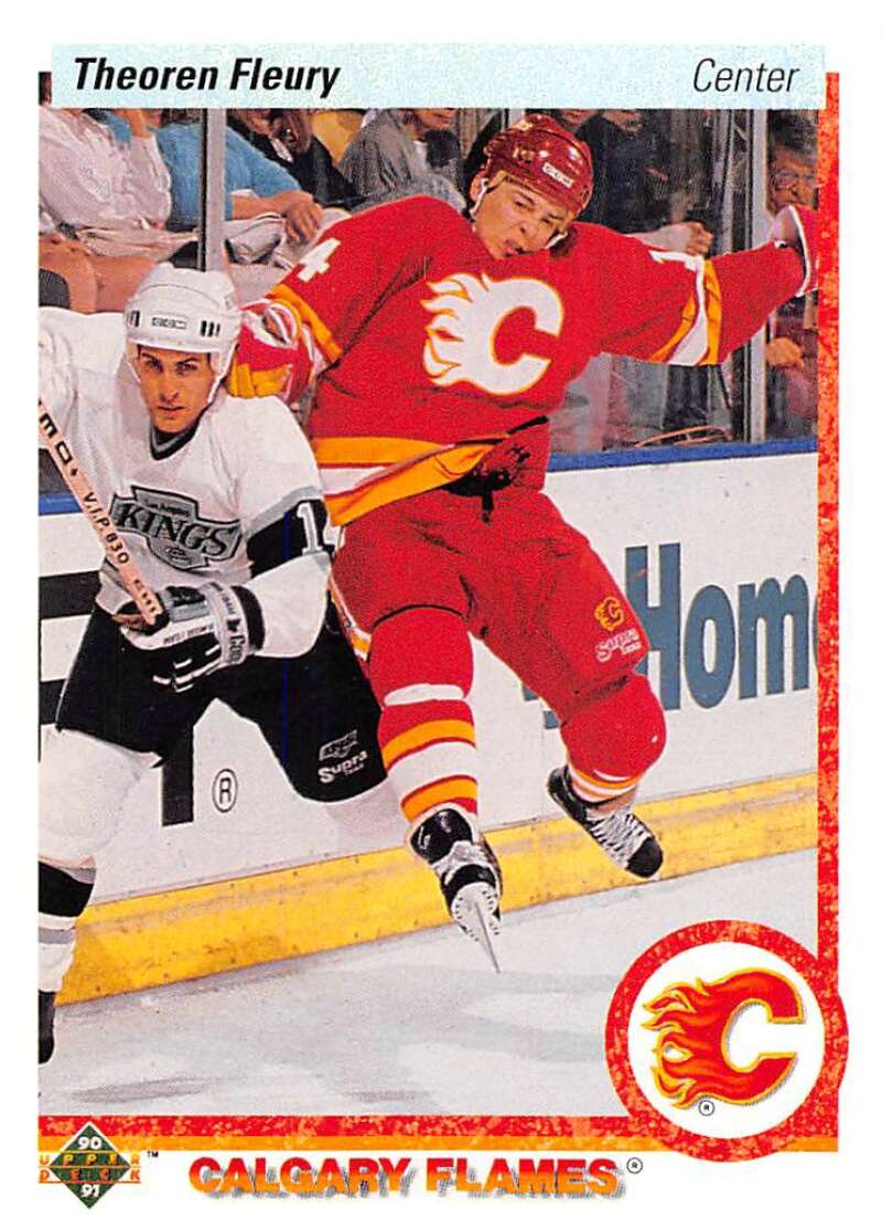 1990-91 Upper Deck Hockey  #47 Theo Fleury  Calgary Flames  Image 1