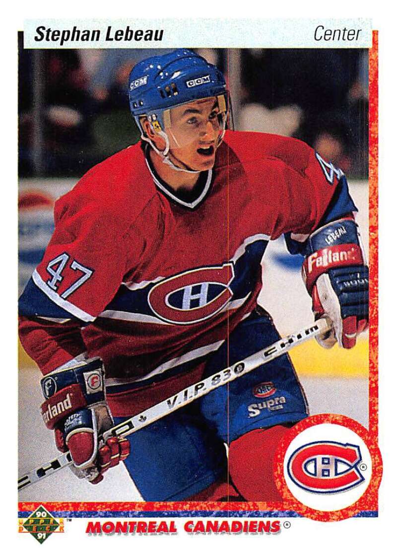 1990-91 Upper Deck Hockey  #51 Stephan Lebeau  RC Rookie Montreal Canadiens  Image 1