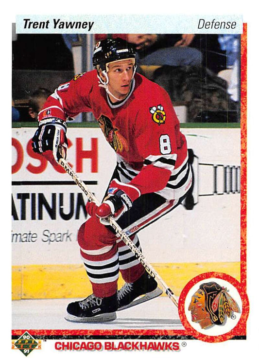 1990-91 Upper Deck Hockey  #82 Trent Yawney  Chicago Blackhawks  Image 1