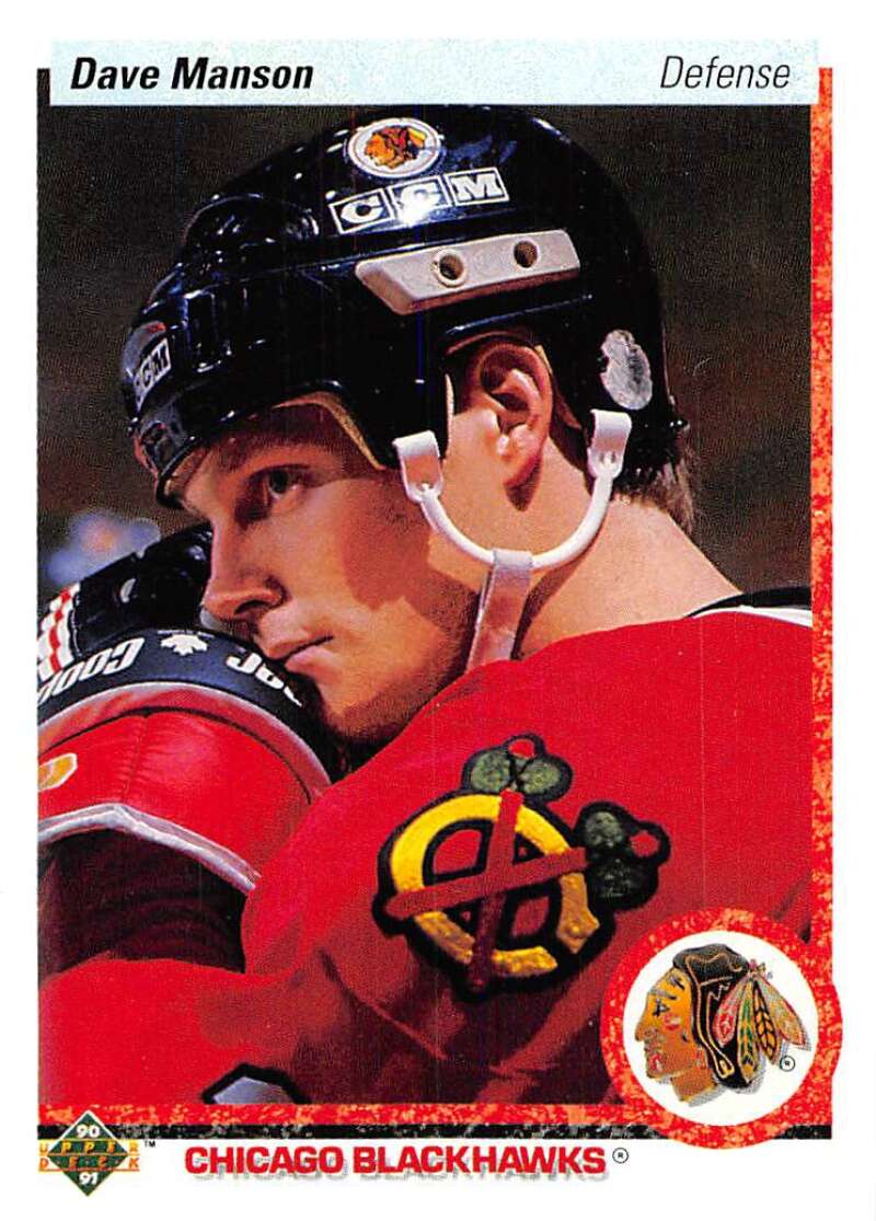 1990-91 Upper Deck Hockey  #85 Dave Manson  Chicago Blackhawks  Image 1