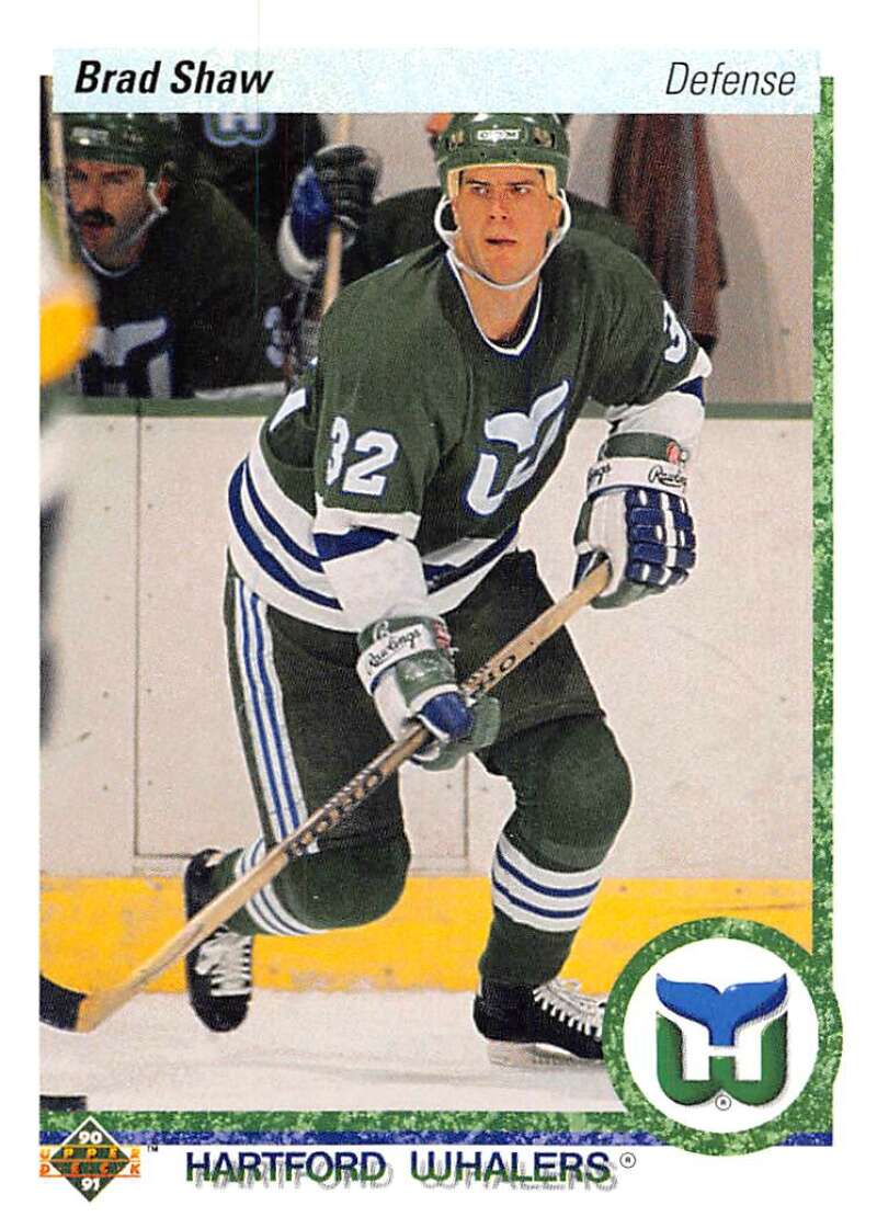 1990-91 Upper Deck Hockey  #90 Brad Shaw  Hartford Whalers  Image 1