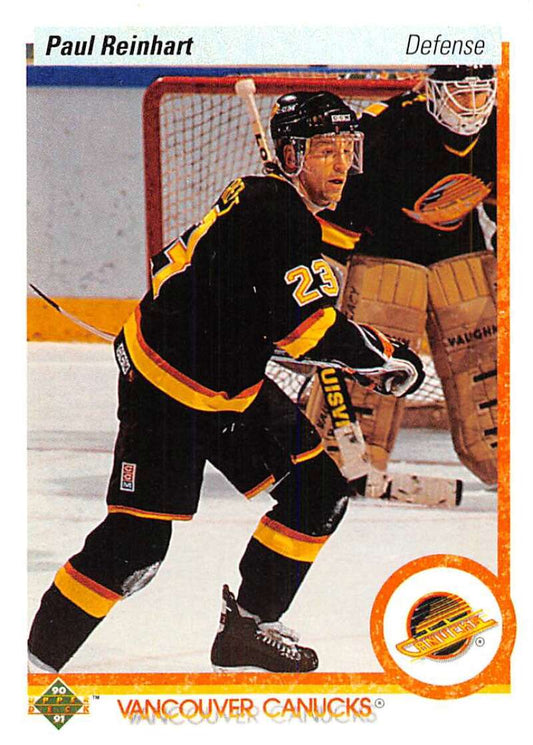 1990-91 Upper Deck Hockey  #110 Paul Reinhart  Vancouver Canucks  Image 1