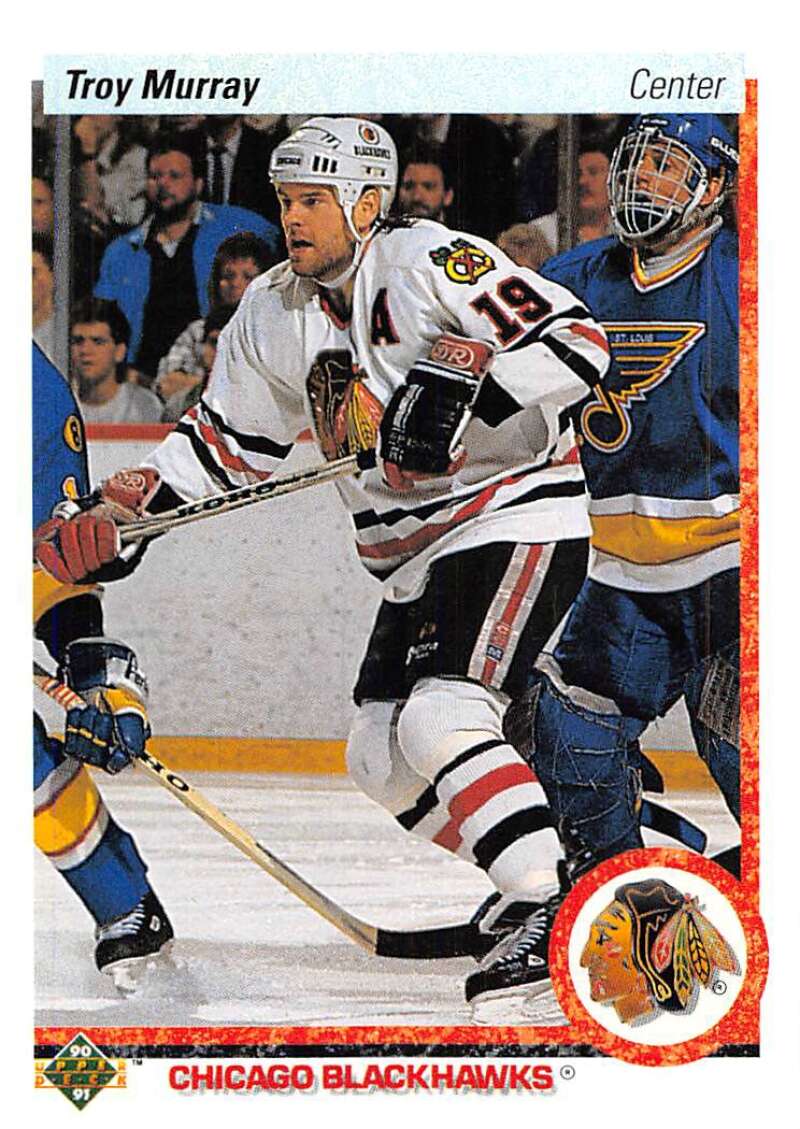1990-91 Upper Deck Hockey  #112 Troy Murray  Chicago Blackhawks  Image 1