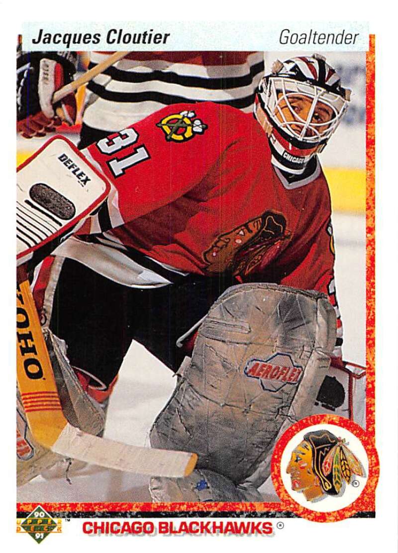 1990-91 Upper Deck Hockey  #114 Jacques Cloutier  Chicago Blackhawks  Image 1