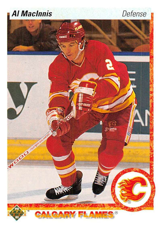 1990-91 Upper Deck Hockey  #143 Al MacInnis  Calgary Flames  Image 1