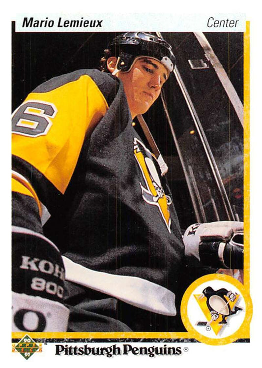 1990-91 Upper Deck Hockey  #144 Mario Lemieux  Pittsburgh Penguins  Image 1