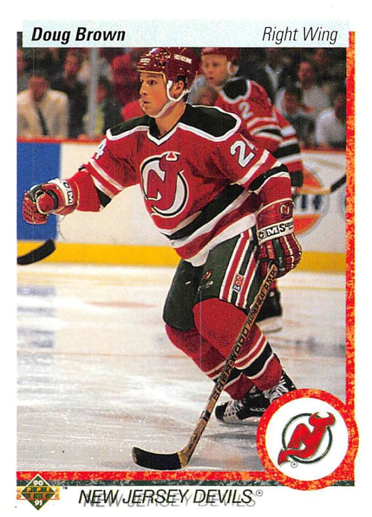 1990-91 Upper Deck Hockey  #159 Doug Brown  New Jersey Devils  Image 1