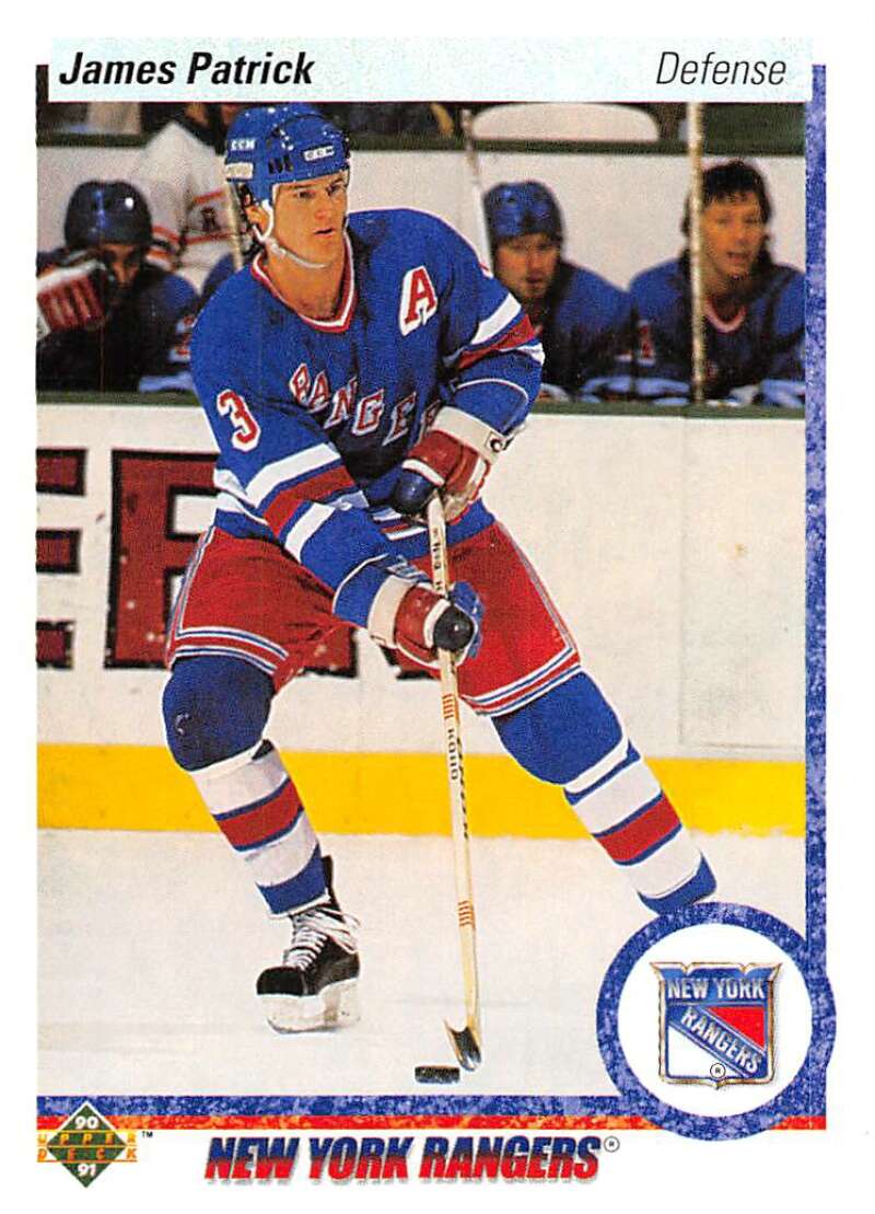1990-91 Upper Deck Hockey  #185 James Patrick  New York Rangers  Image 1