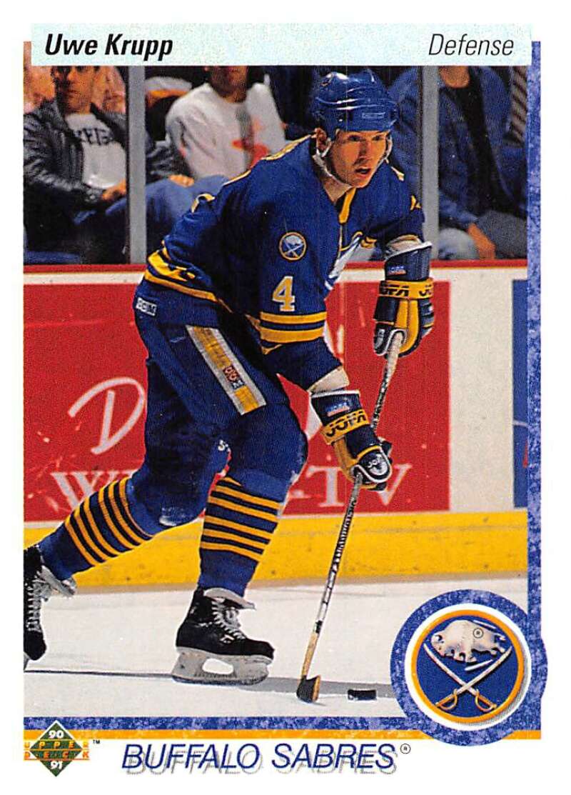 1990-91 Upper Deck Hockey  #187 Uwe Krupp  Buffalo Sabres  Image 1