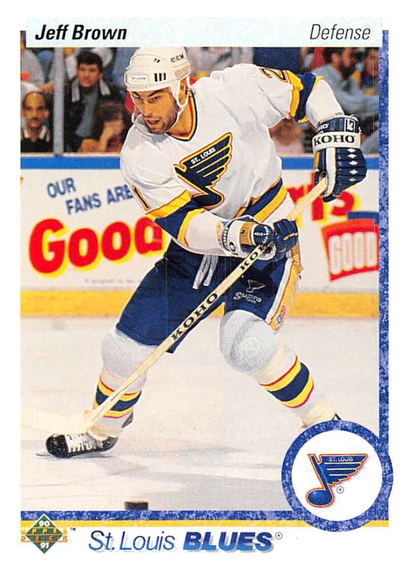 1990-91 Upper Deck Hockey  #191 Jeff Brown  St. Louis Blues  Image 1