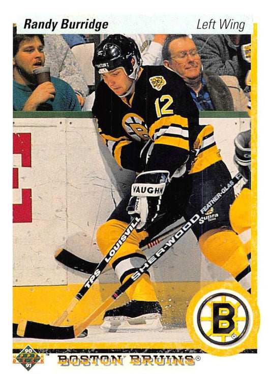 1990-91 Upper Deck Hockey  #196 Randy Burridge  Boston Bruins  Image 1
