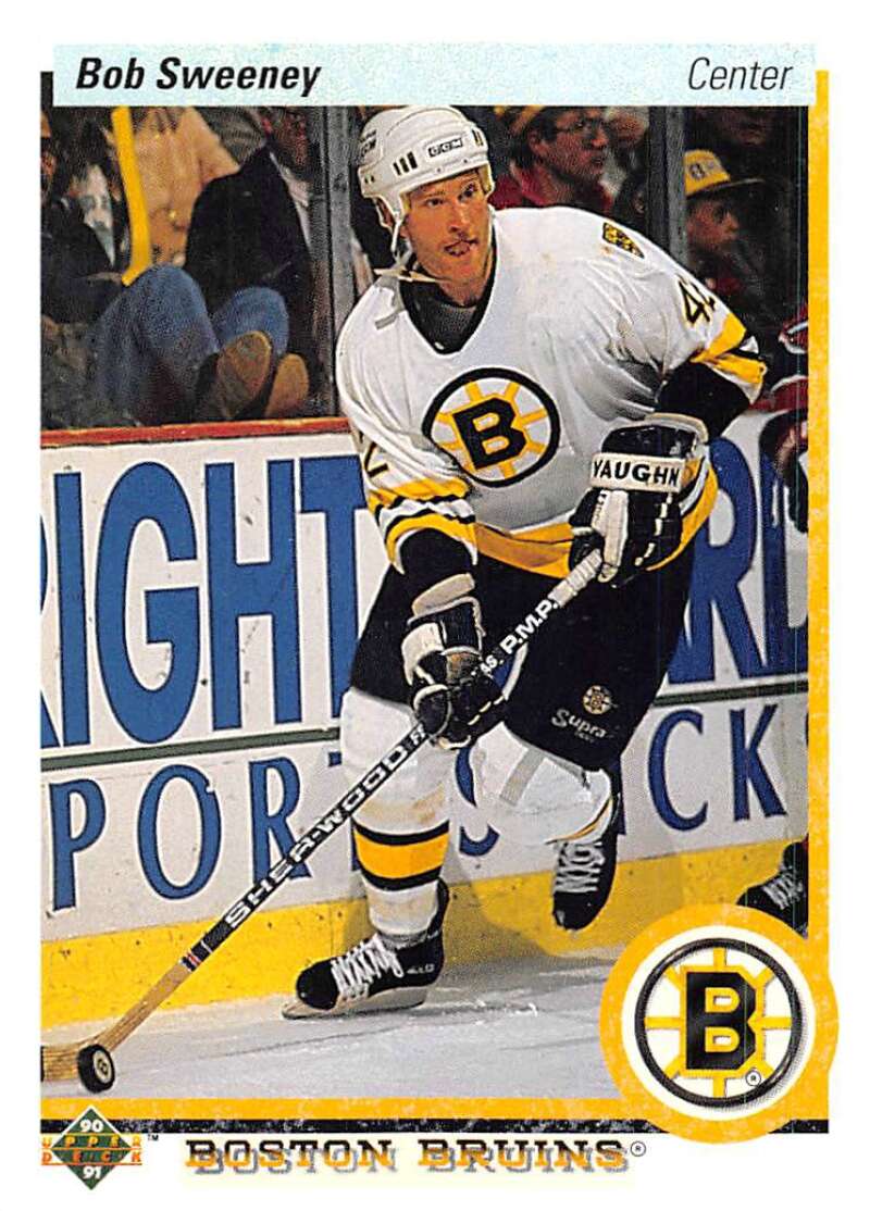 1990-91 Upper Deck Hockey  #198 Bob Sweeney  Boston Bruins  Image 1