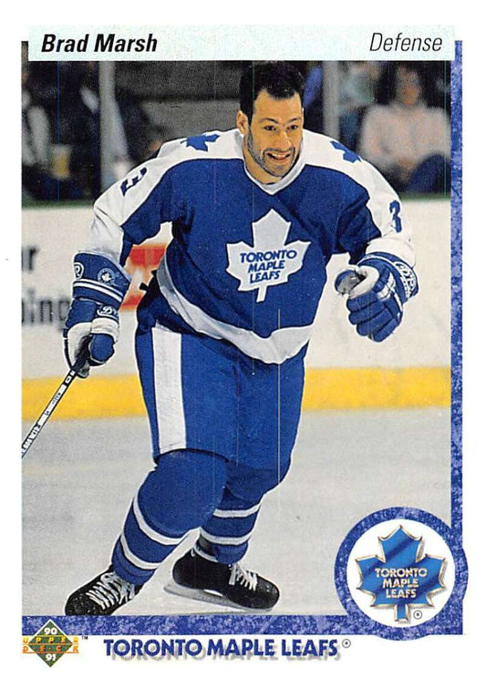 1990-91 Upper Deck Hockey  #199 Brad Marsh  Toronto Maple Leafs  Image 1