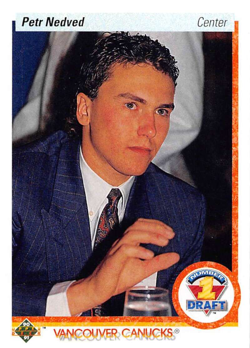 1990-91 Upper Deck Hockey  #353 Petr Nedved  RC Rookie Vancouver Canucks  Image 1