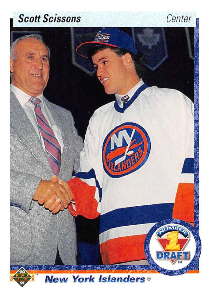 1990-91 Upper Deck Hockey  #357 Scott Scissons  RC Rookie New York Islanders  Image 1